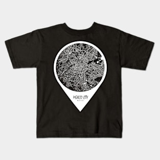 Mexico City Map - Travel Pin Kids T-Shirt